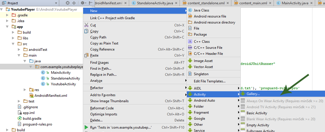 Adding Gallery Layout In Android Studio.pxr