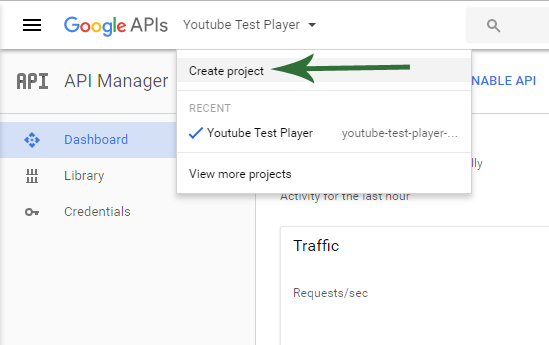 Create New Project In Google Developer Console