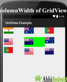 column Width in Grid View android