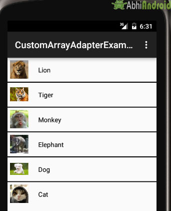 Custom ArrayAdapter Example in Listview