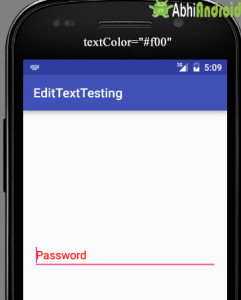 textColor in EditText Android