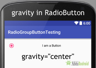 gravity in RadioButton Android