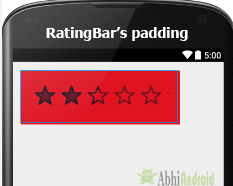 padding in RatingBar