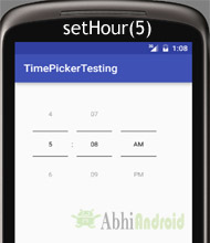 setcurrentHour setHour in TimePicker Android