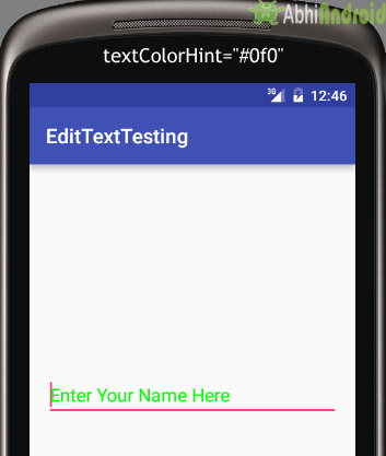 textColorHint in EditText Android