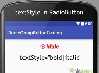 textStyle in RadioButton