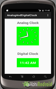 Analog Clock and Digital Clock Example in Android Studio
