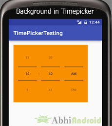 Background in Timepicker Android