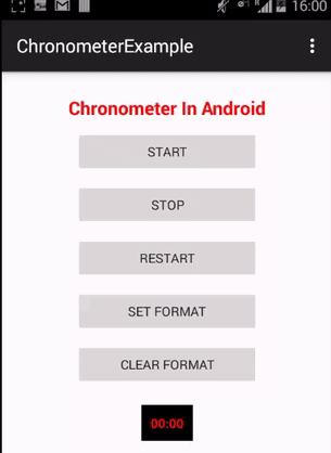 Chronometer Example Android