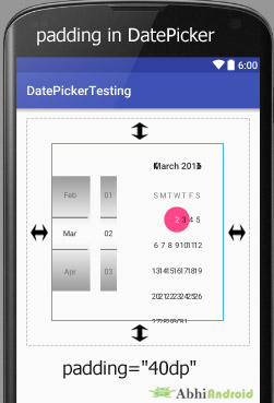 padding in DatePicker Android