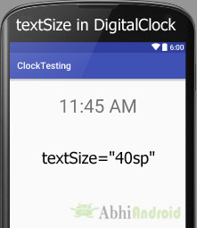 textSize in DigitalClock Android