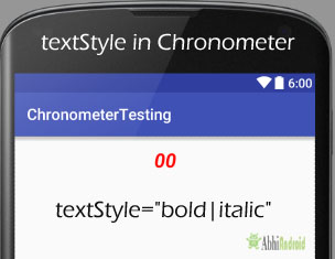 textStyle in Chronometer Android