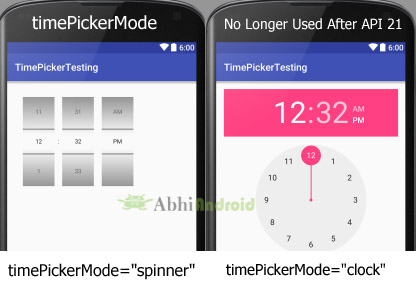 timePickerMode in Android