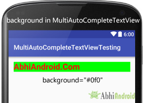 background in MultiAutoCompleteTextView