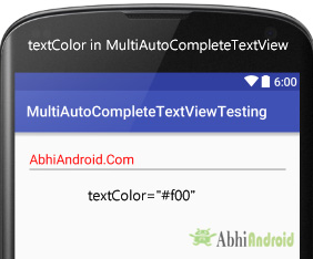 textColor in MultiAutoCompleteTextView Android