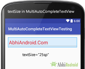 textSize in MultiAutoCompleteTextView