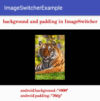 padding and background attribute in ImageSwitcher