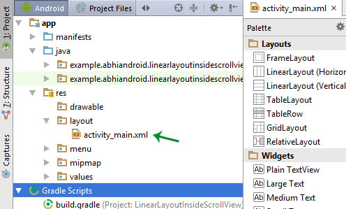Layout XML in Android Studio