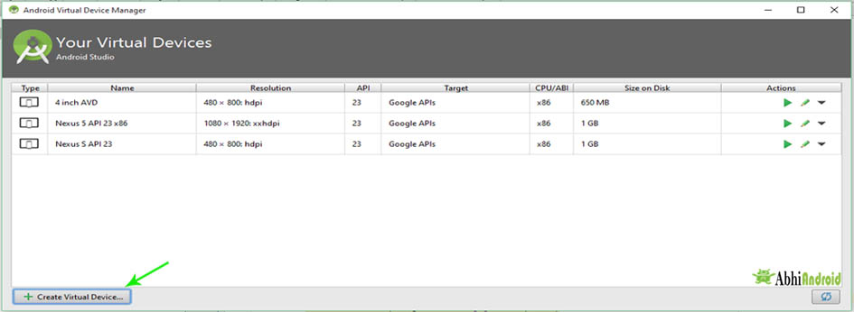 How to Create New AVD (Virtual Device) In Emulator in Android Studio | Abhi  Android