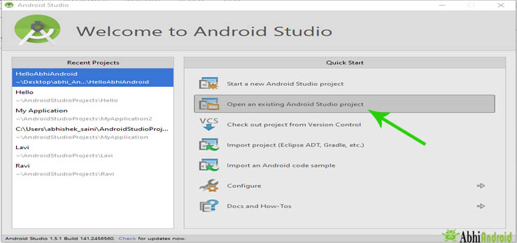 How To Open Project in Android Studio | Abhi Android