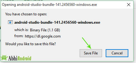 Save file in your system of Android studio