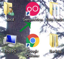 Genymotion in Desktop after installation