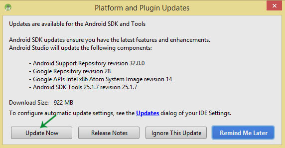 update android studio manually