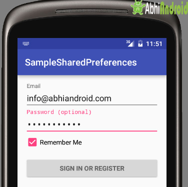 Shared Preference Example Login Details Filled