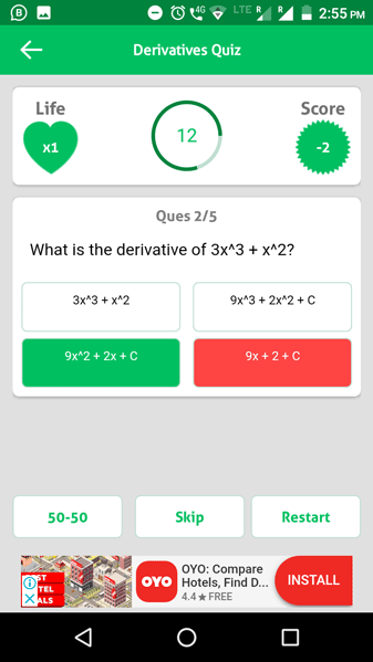 Quiz Game App right wrong Screenshot