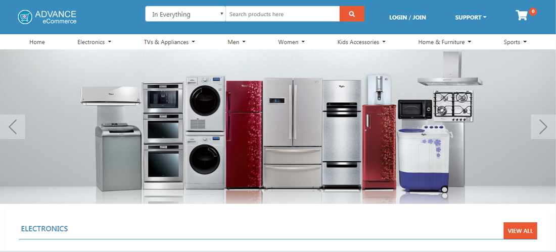 Advance ecommerce website screenshot1