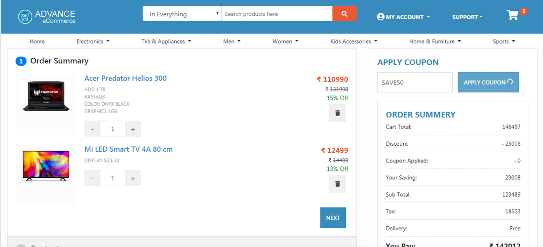 Advance ecommerce website screenshot12
