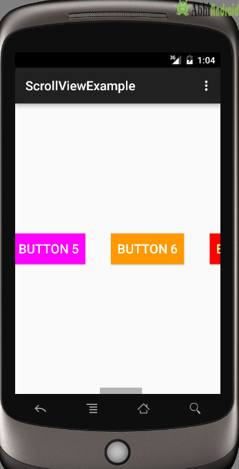 horizontal scrollview example in Android Output