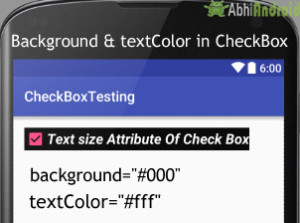 Background and TextColor in CheckBox