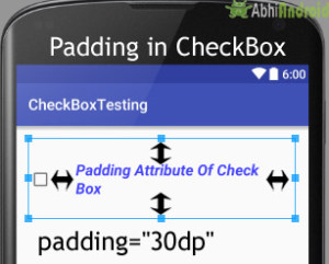 Padding in CheckBox Android