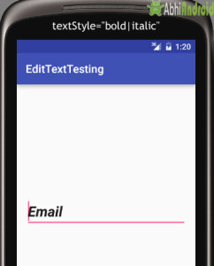 Setting textStyle in EditText Android