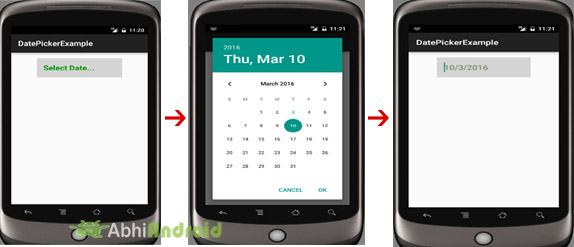 DatePicker Tutorial With Example In Android Studio | Abhi Android