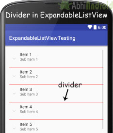 Divider in ExpandableListView Android