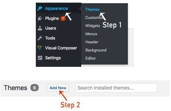 install wordpress themes